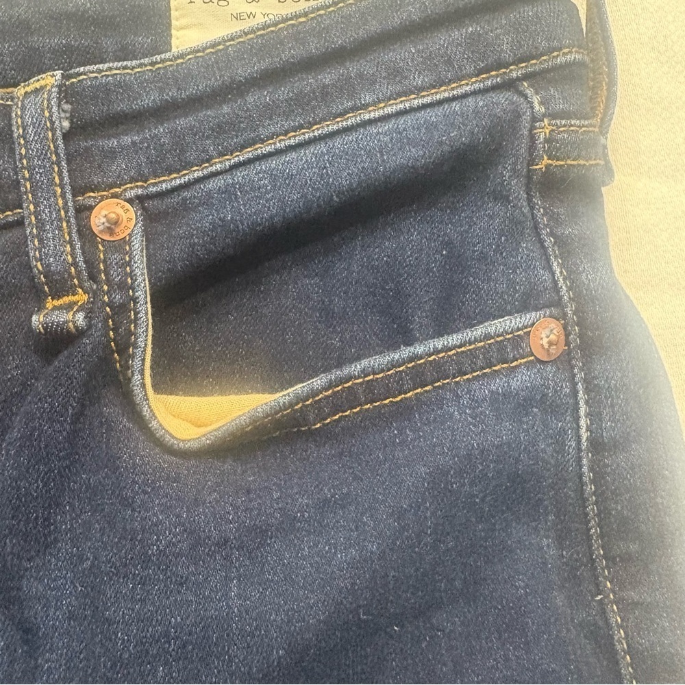 rag & bone Nina High-Rise Skinny Jeans Dark Wash Size 25 - Picture 12 of 14